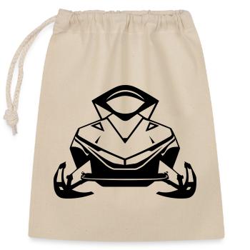 snowmobile - Closable cotton gift bag (25x30cm) - nature - Front