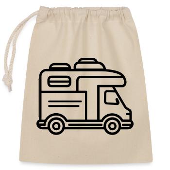 camping car - Sac cadeau en coton avec cordon (25 x 30 cm) - nature - Devant