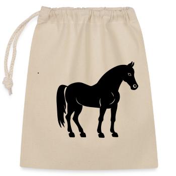 Cheval - Sac cadeau en coton avec cordon (25 x 30 cm) - nature - Devant