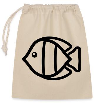 Fish - Closable cotton gift bag (25x30cm) - nature - Front