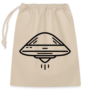 soucoupe volante - Sac cadeau en coton avec cordon (25 x 30 cm) - nature - Devant