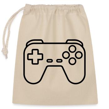 Jeux vidéo manette - Sac cadeau en coton avec cordon (25 x 30 cm) - nature - Devant
