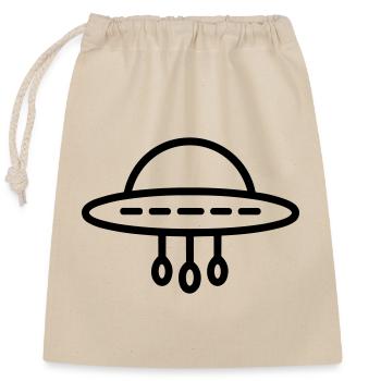 flying saucer - Closable cotton gift bag (25x30cm) - nature - Front
