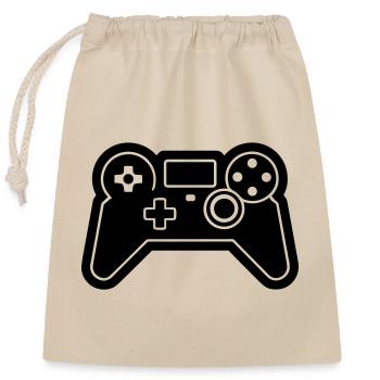 Jeux vidéo manette - Sac cadeau en coton avec cordon (25 x 30 cm) - nature - Devant