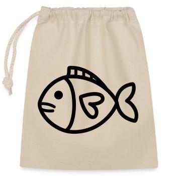 fish - Closable cotton gift bag (25x30cm) - nature - Front
