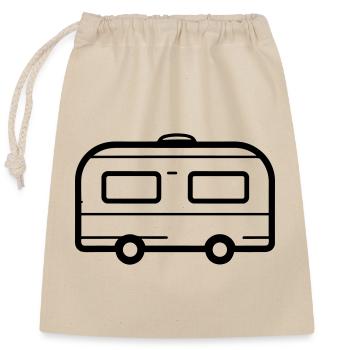 Small caravan - Closable cotton gift bag (25x30cm) - nature - Front