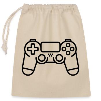Jeux vidéo manette - Sac cadeau en coton avec cordon (25 x 30 cm) - nature - Devant