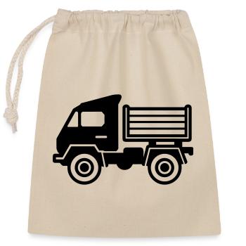 Truck - Closable cotton gift bag (25x30cm) - nature - Front