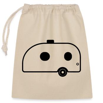 Small caravan - Closable cotton gift bag (25x30cm) - nature - Front