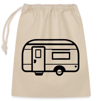 Small caravan - Closable cotton gift bag (25x30cm) - nature - Front