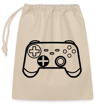 Controller für Videospiele - Verschließbarer Geschenkbeutel aus Baumwolle (25x30cm) - Natur - Vorne