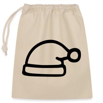 bonnet de noel - Sac cadeau en coton avec cordon (25 x 30 cm) - nature - Devant