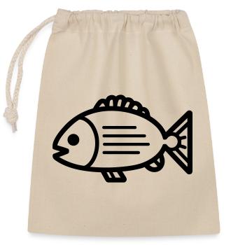 fish - Closable cotton gift bag (25x30cm) - nature - Front