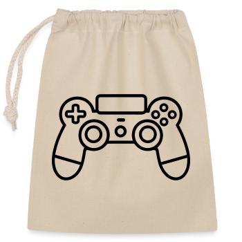 Jeux vidéo manette - Sac cadeau en coton avec cordon (25 x 30 cm) - nature - Devant