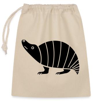 Armadillo - Closable cotton gift bag (25x30cm) - nature - Front