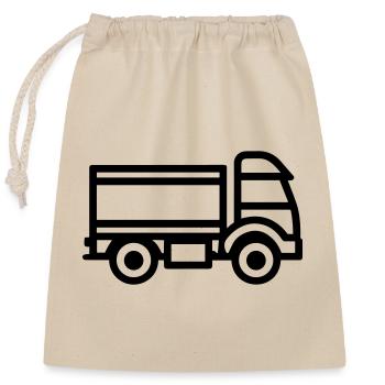 Truck - Closable cotton gift bag (25x30cm) - nature - Front