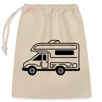 camping car - Sac cadeau en coton avec cordon (25 x 30 cm) - nature - Devant