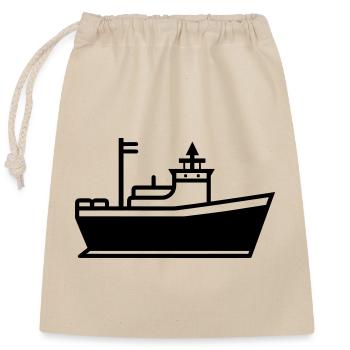 Boot - Verschließbarer Geschenkbeutel aus Baumwolle (25x30cm) - Natur - Vorne