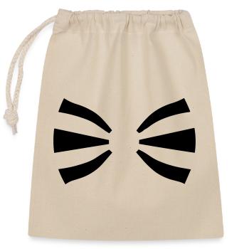 Noeud papillon - Sac cadeau en coton avec cordon (25 x 30 cm) - nature - Devant