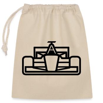 Race Car - Closable cotton gift bag (25x30cm) - nature - Front