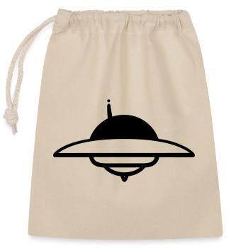 flying saucer - Closable cotton gift bag (25x30cm) - nature - Front