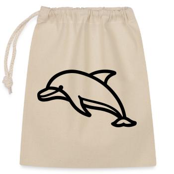 Delfin - Verschließbarer Geschenkbeutel aus Baumwolle (25x30cm) - Natur - Vorne