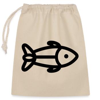 Fish - Closable cotton gift bag (25x30cm) - nature - Front