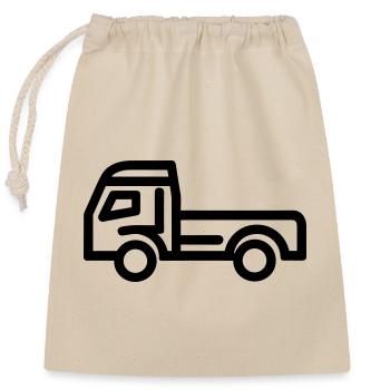 Truck - Closable cotton gift bag (25x30cm) - nature - Front