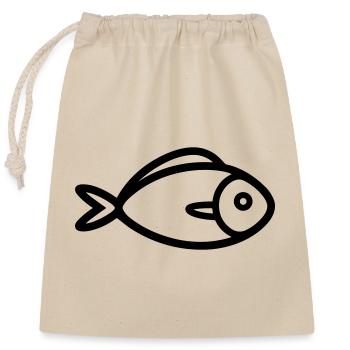 Fish - Closable cotton gift bag (25x30cm) - nature - Front