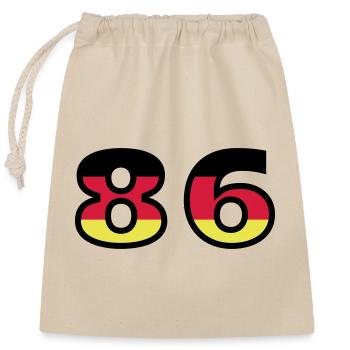 86 Number Germany Jersey - Closable cotton gift bag (25x30cm) - nature - Front
