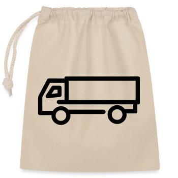 Truck - Closable cotton gift bag (25x30cm) - nature - Front