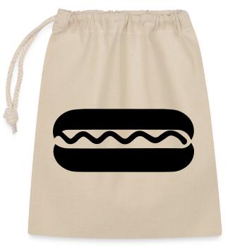 Hot dog - Closable cotton gift bag (25x30cm) - nature - Front