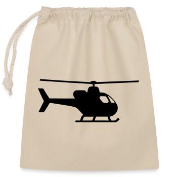 Hélicoptère - Sac cadeau en coton avec cordon (25 x 30 cm) - nature - Devant