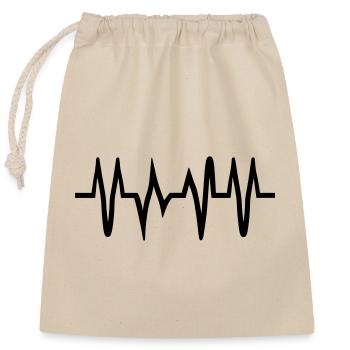 Heartbeat - Closable cotton gift bag (25x30cm) - nature - Front