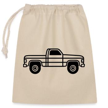Truck - Closable cotton gift bag (25x30cm) - nature - Front