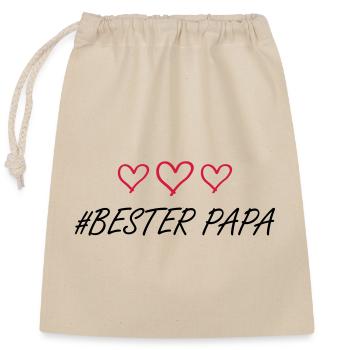 Meilleur amour de coeur de papa - Sac cadeau en coton avec cordon (25 x 30 cm) - nature - Devant