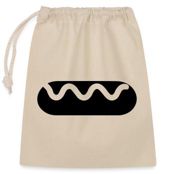 Hot dog - Closable cotton gift bag (25x30cm) - nature - Front