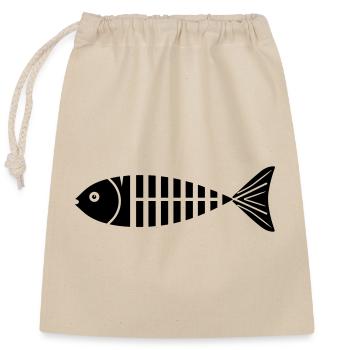 fish - Closable cotton gift bag (25x30cm) - nature - Front