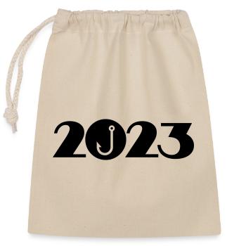Fischer 2023. Angler 2023 - Closable cotton gift bag (25x30cm) - nature - Front