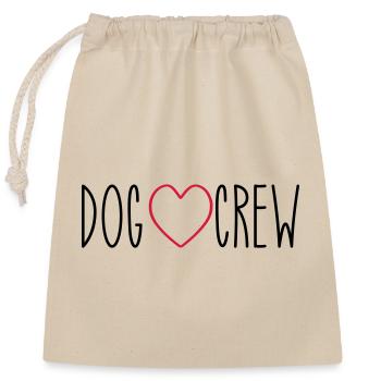 Dog Crew Herz - Verschließbarer Geschenkbeutel aus Baumwolle (25x30cm) - Natur - Vorne