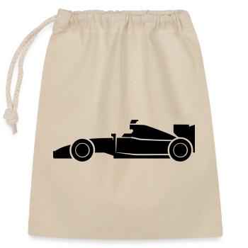 Race car - Closable cotton gift bag (25x30cm) - nature - Front