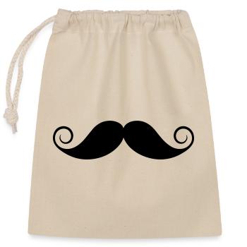 Moustache - Sac cadeau en coton avec cordon (25 x 30 cm) - nature - Devant