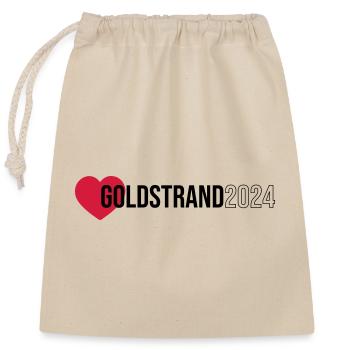 Golden Sands 2024 Heart Holiday - Closable cotton gift bag (25x30cm) - nature - Front