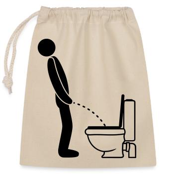 cool WC logo im stehen pinkeln pissen klo toilette - Verschließbarer Geschenkbeutel aus Baumwolle (25x30cm) - Natur - Vorne