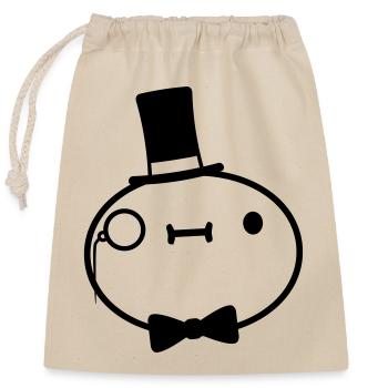 gentleman sir seigneur cylindre - Sac cadeau en coton avec cordon (25 x 30 cm) - nature - Devant