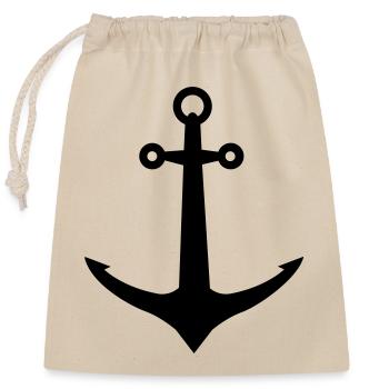 anchor ship boat captain - Closable cotton gift bag (25x30cm) - nature - Front