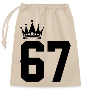 67 - Closable cotton gift bag (25x30cm) - nature - Front