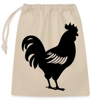 Hen - Closable cotton gift bag (25x30cm) - nature - Front