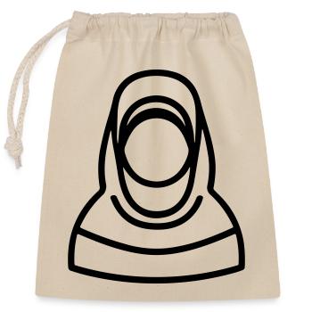 hijab foulard femme musulmane - Sac cadeau en coton avec cordon (25 x 30 cm) - nature - Devant