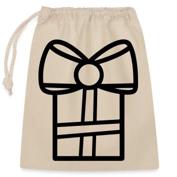 Kleine Geschenkbox - Verschließbarer Geschenkbeutel aus Baumwolle (25x30cm) - Natur - Vorne